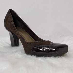 BOGO 1/2 Frank Sarto Heels Brown Leather/Velvet
